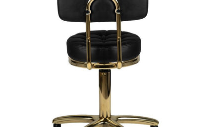 Tattoo Hocker mit Rückenlehne - gesteppt - gold schwarz