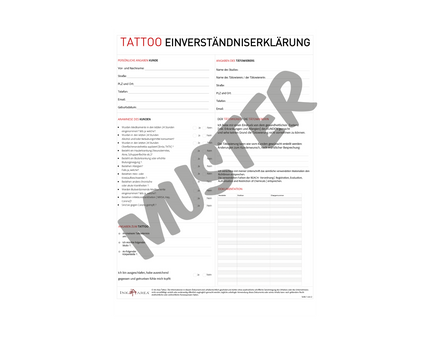 TATTOO SHOP EINVERSTÄNDNISERKLÄRUNG
