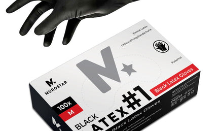 Latex - Handschuhe - schwarz - 100 Stk. - puderfrei - Black Latex #1