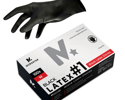 Latex - Handschuhe - schwarz - 100 Stk