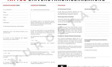 Tattoo - Einverständniserklärung - 50 Blatt