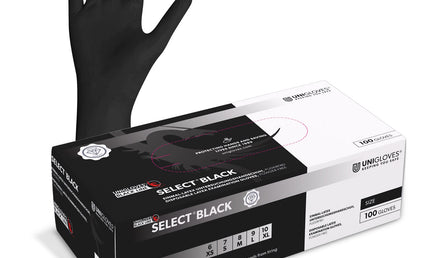 Latex - Handschuhe - schwarz - 100 Stk. - puderfrei - Unigloves Select Black