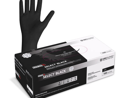 Latex - Handschuhe - schwarz - 100 Stk. - puderfrei - Unigloves Select Black
